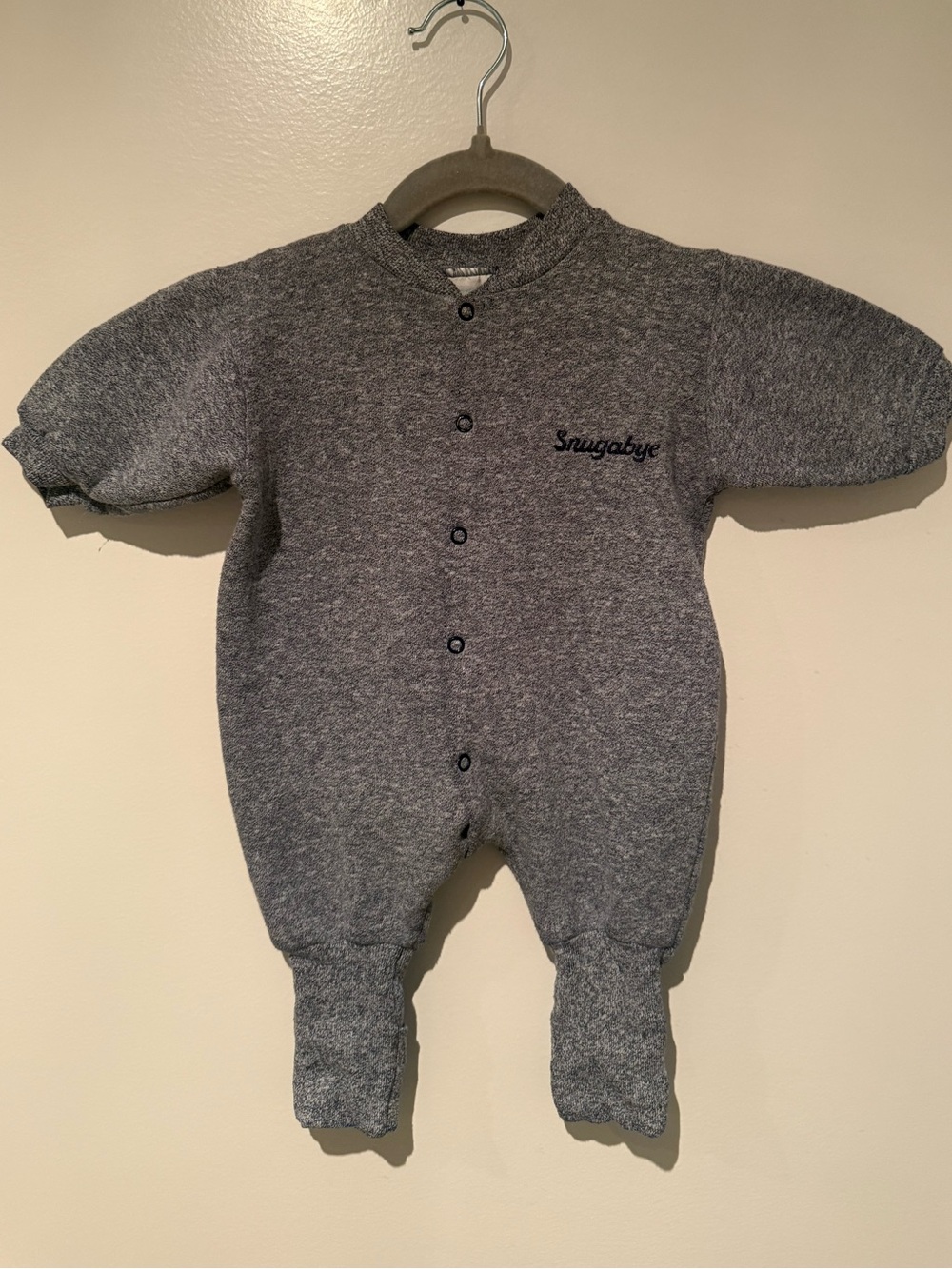 Vintage Snugabye Made in Canada Fleece Footed Sleeper Size 14 lbs / Newborn